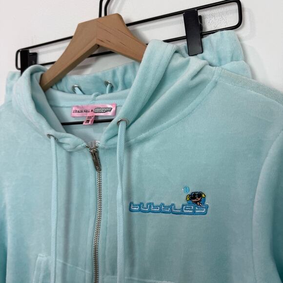 Dolls Kill x Powerpuff Girls Everything Nice Velour Hoodie Short Set Size Medium - Picture 2 of 13